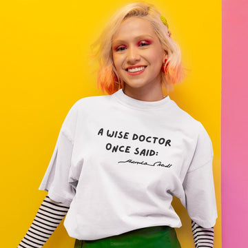 American woman wearing Kooky's funny t-shirt - Women's t-shirt collection