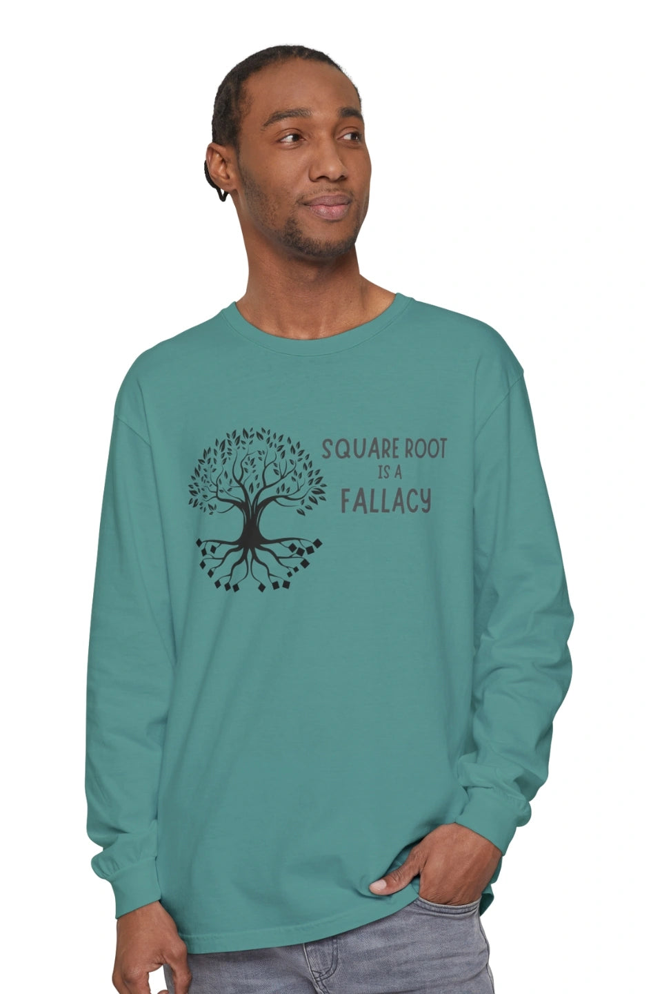 Men's Midweight Long Sleeve T-Shirt "Square Root Is a Fallacy"