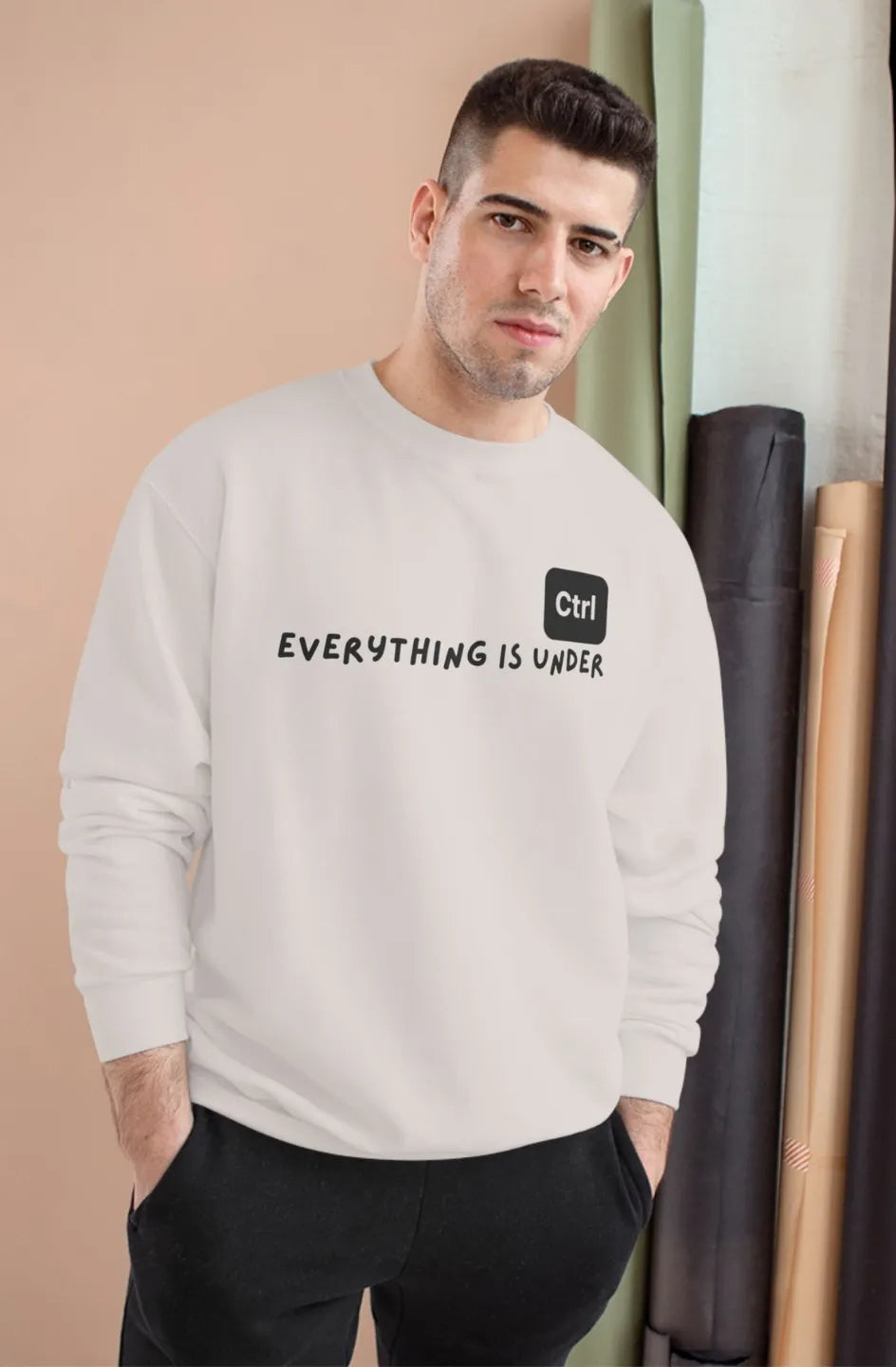 Men's Medium Heavy Sweatshirt "Everything Is Under Ctrl"