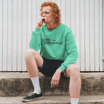 Kooky American man sitting and posing in a fresh funny sweatshirt - New Collection