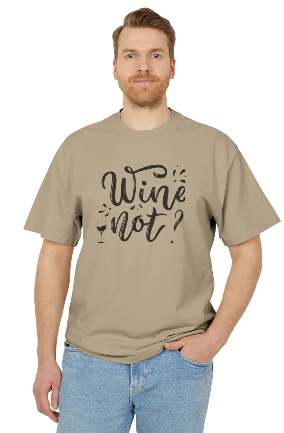 Men's Heavyweight Boxy T-Shirt "Wine Not?"