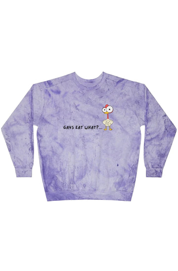 Men's Midweight Color Blast Sweatshirt "Gays Eat What?"