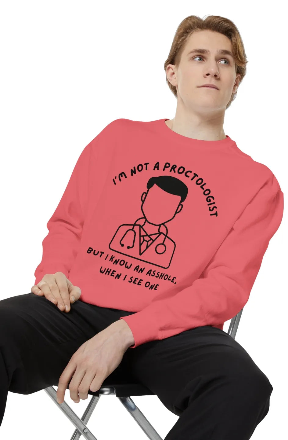 Men's Medium Heavy Sweatshirt "Peculiar Proctologist"