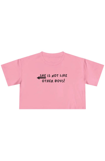 Women's Midweight Crop Top " She Is Not Like Other Boys!"