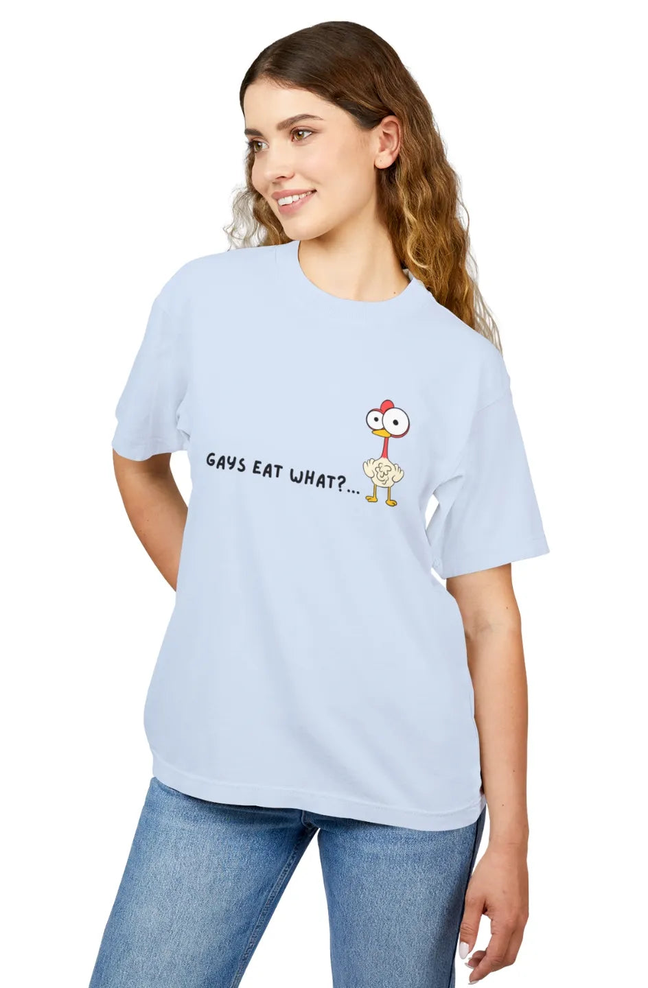 Women's Heavy Boxy Tee "Gays Eat What?"