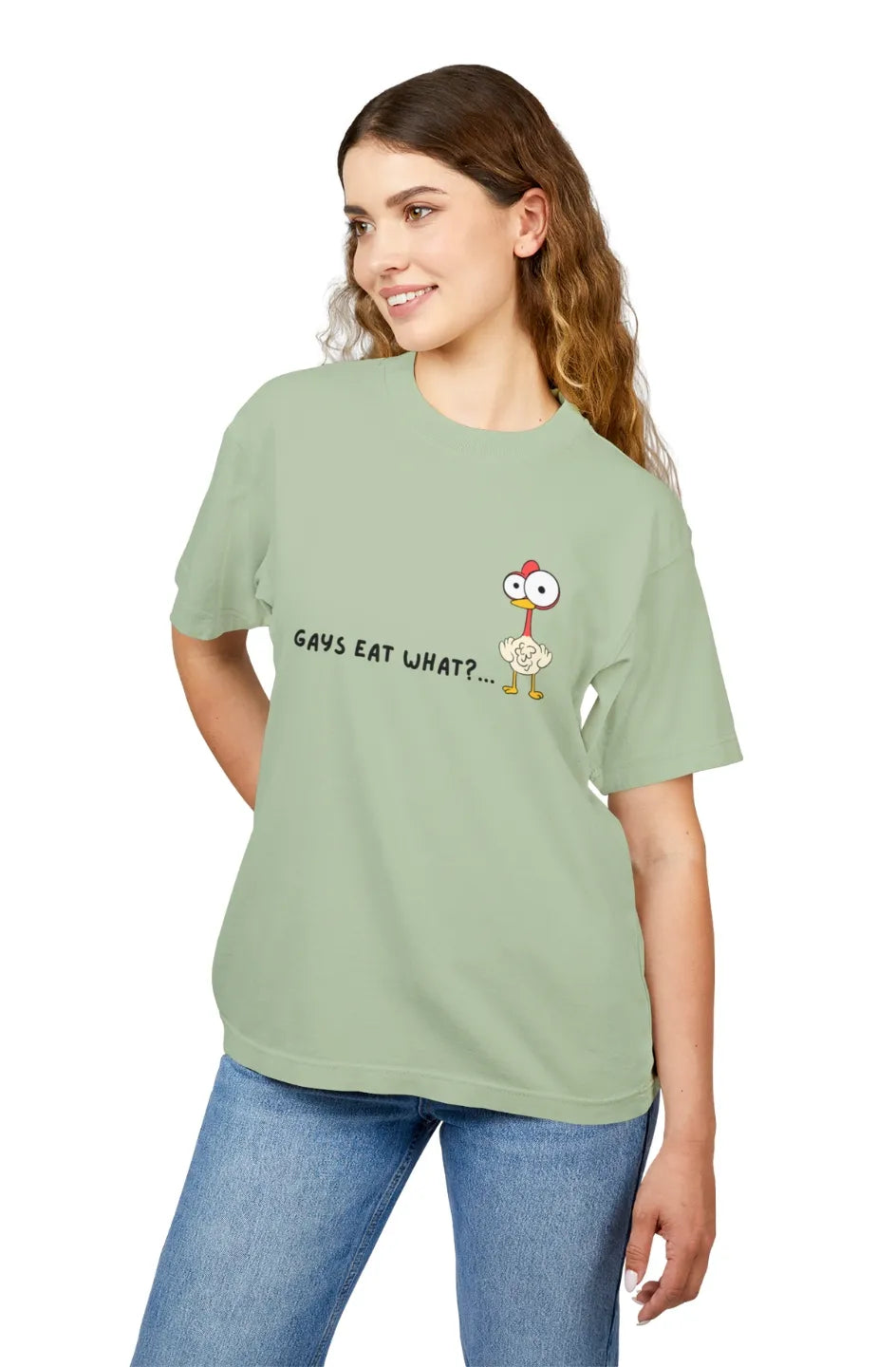 Women's Heavy Boxy Tee "Gays Eat What?"