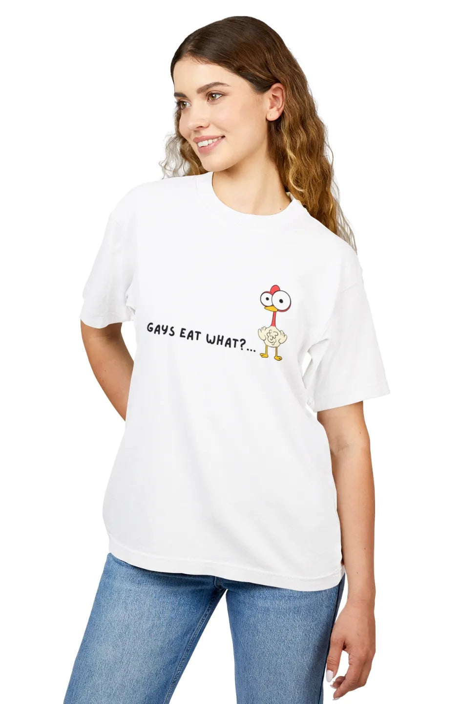 Women's Heavy Boxy Tee "Gays Eat What?"