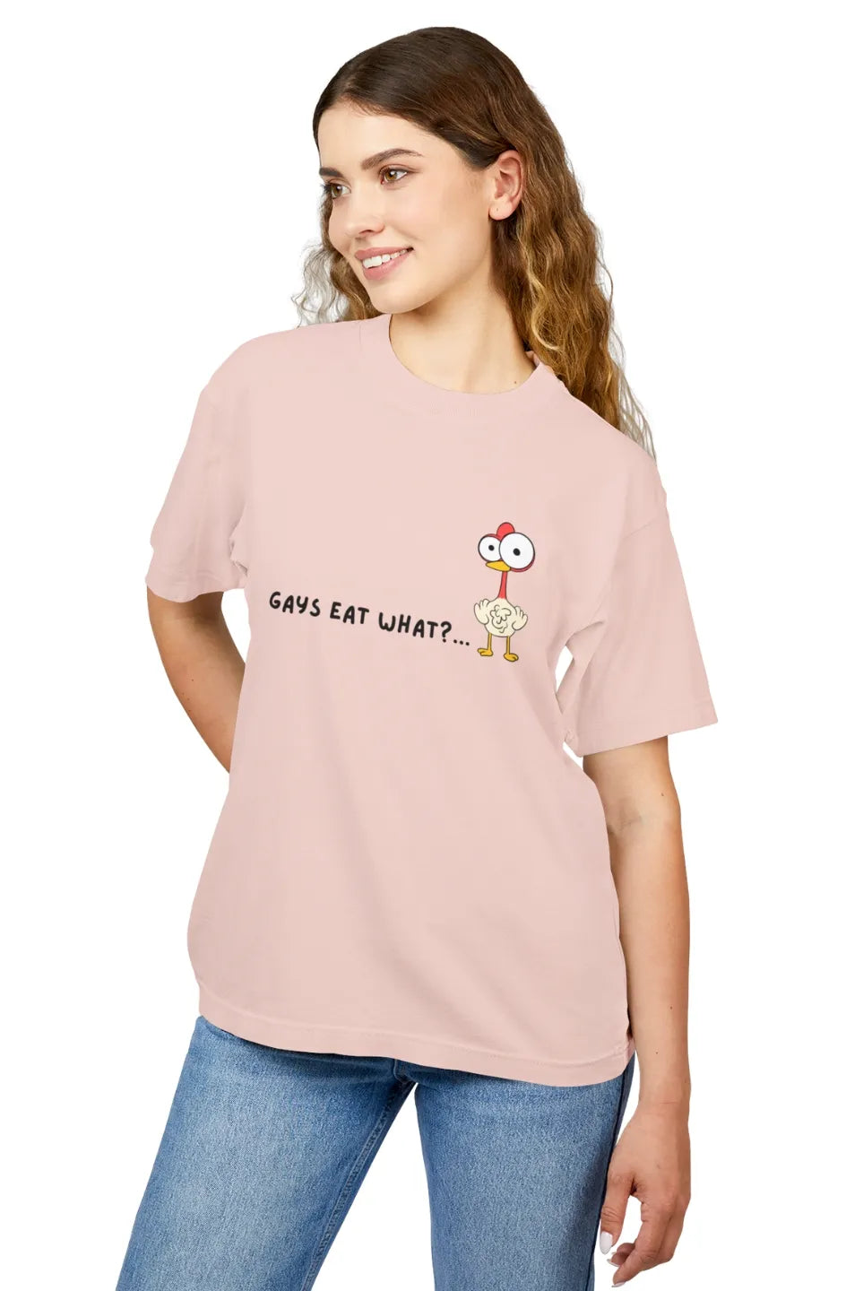 Women's Heavy Boxy Tee "Gays Eat What?"
