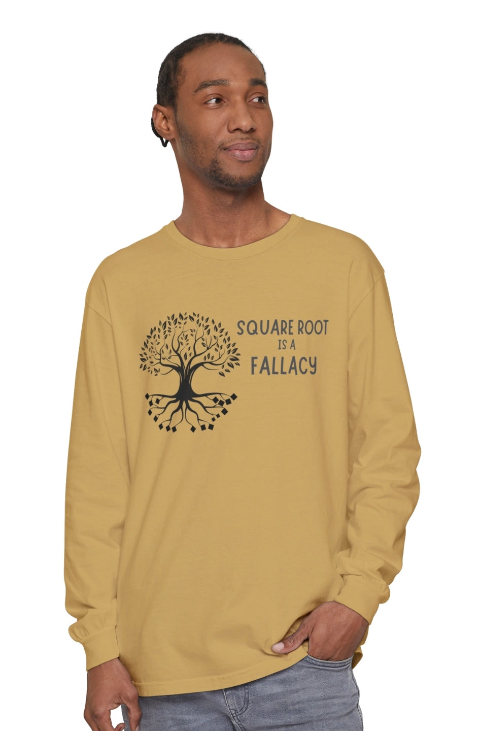 Men's Midweight Long Sleeve T-Shirt "Square Root Is a Fallacy"