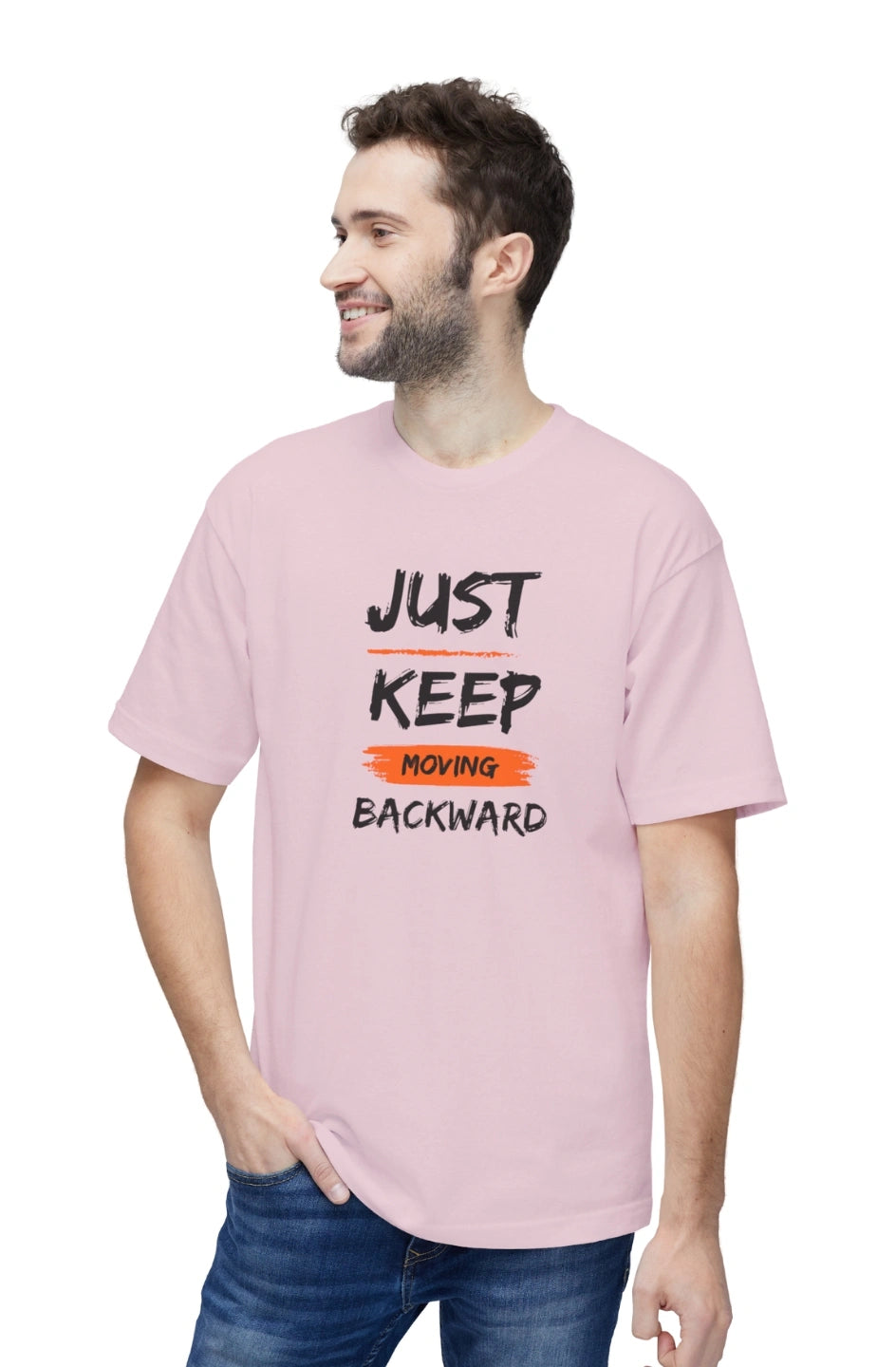 Men's Midweight T-shirt "Just Keep Moving Backward"
