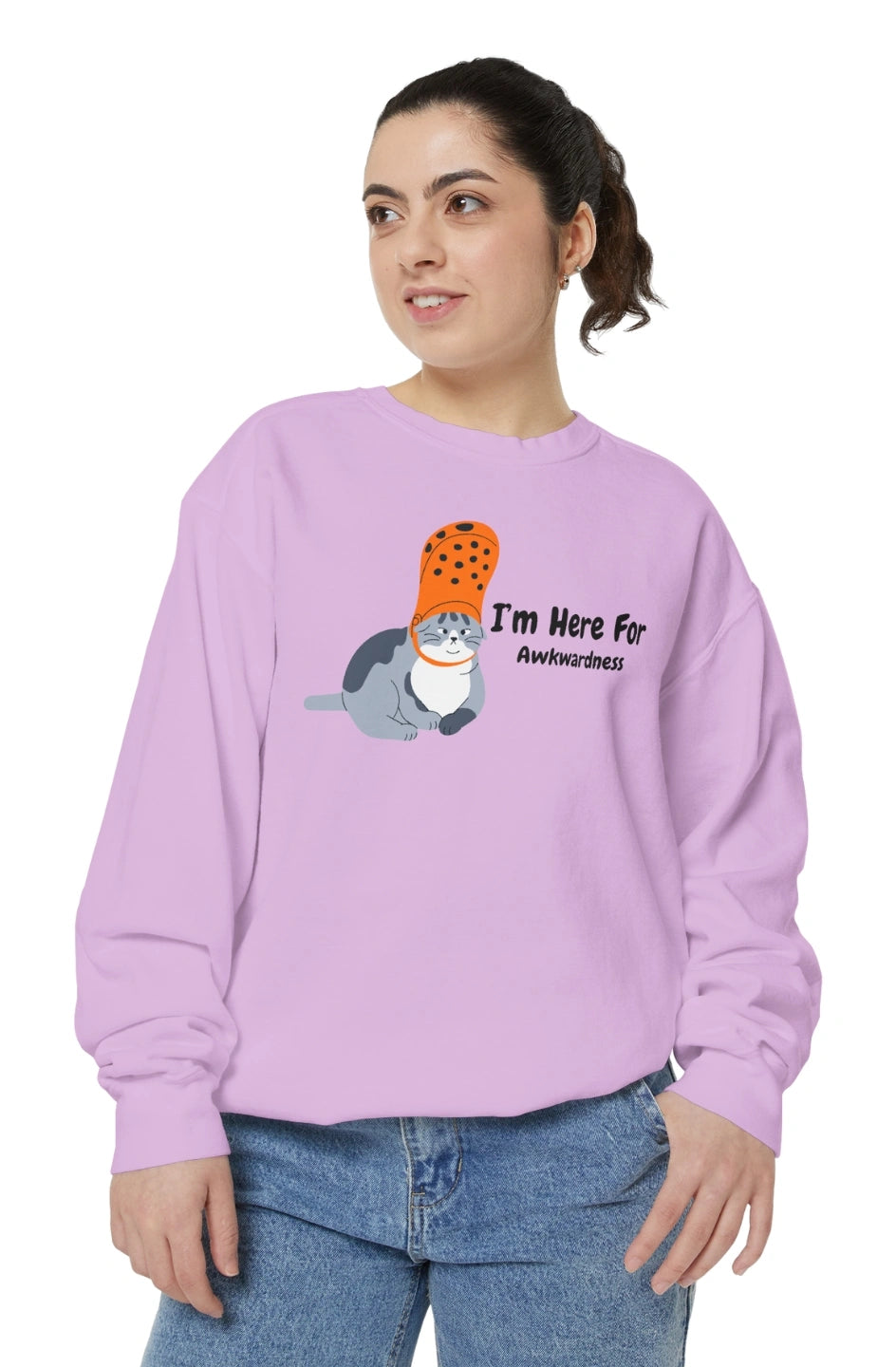 Women's Medium Heavy Sweatshirt "I'm Here For Awkwardness"