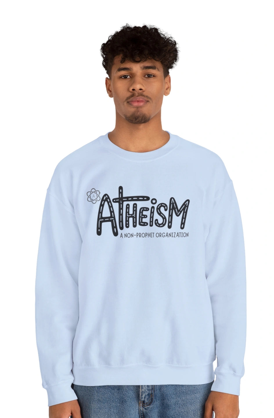 Men's Medium Heavy Sweatshirt "Atheism: A Non-Prophet Organization"