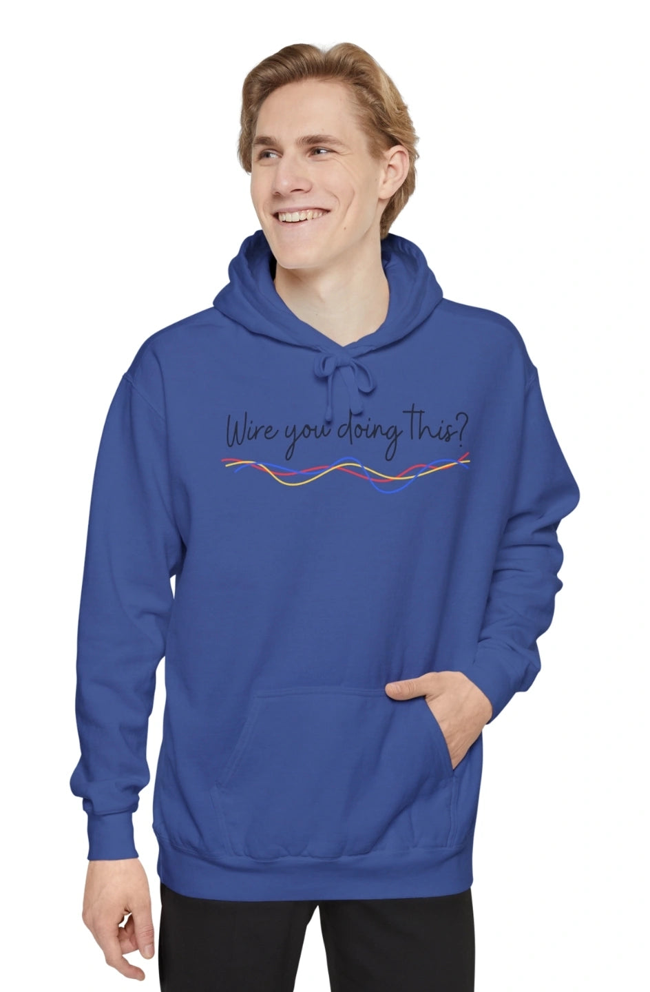 Men's Heavyweight Hoodie "Wire You Doing This?"