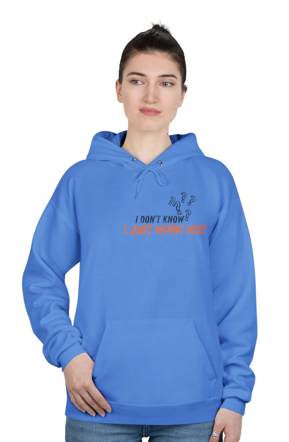 Women's Midweight Hoodie "I Don't Know, I Just Work Here"