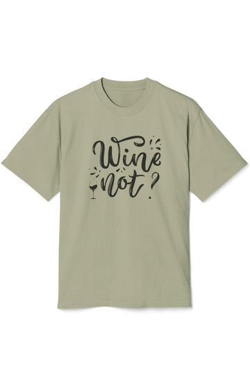 Men's Boxy Heavy Faded T-Shirt "Wine Not?"