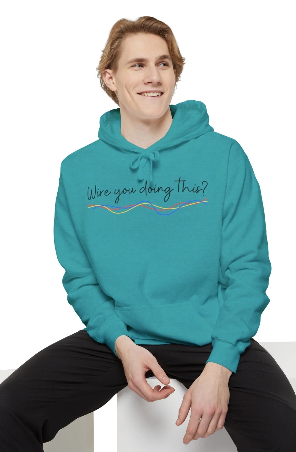Men's Heavyweight Hoodie "Wire You Doing This?"
