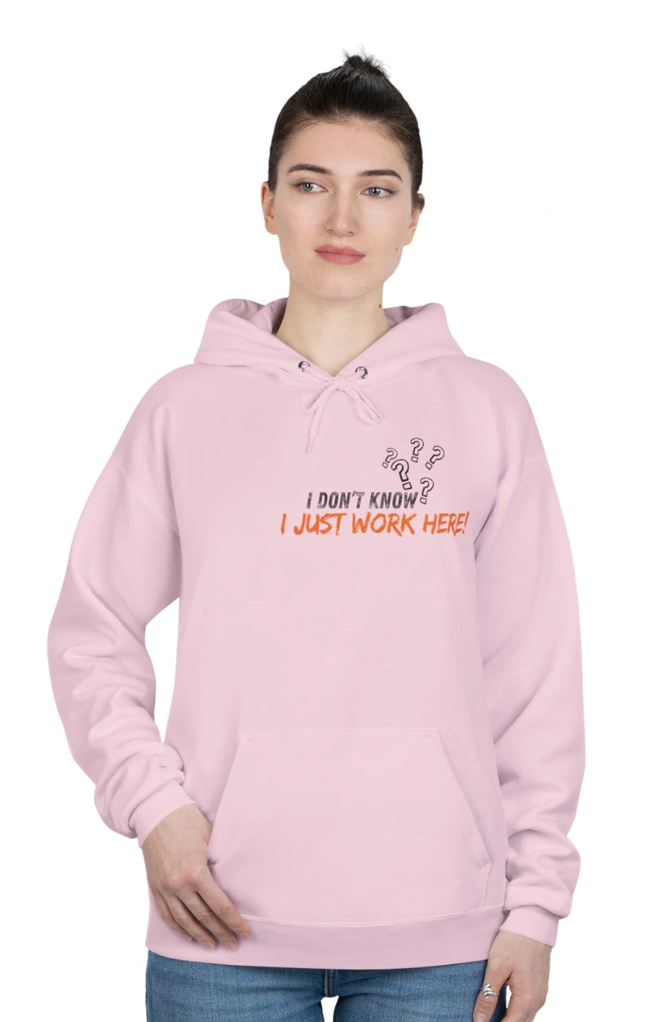 Women's Midweight Hoodie "I Don't Know, I Just Work Here"