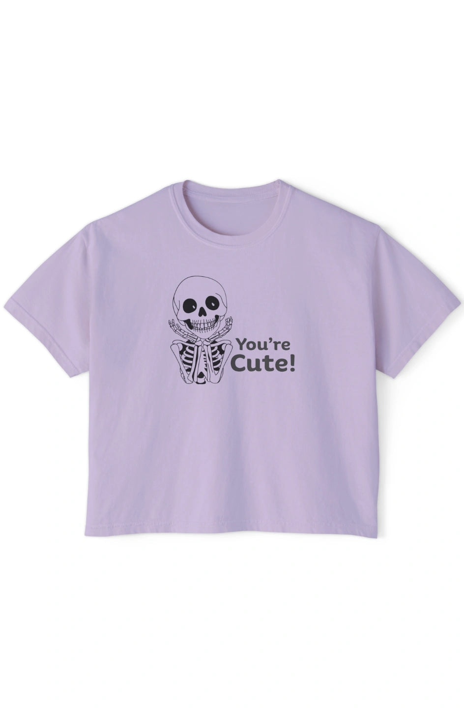 Women's Heavyweight Crop Boxy Tee "You're Cute"