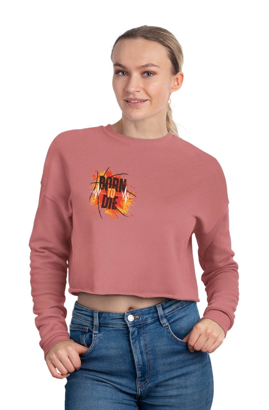 Women's Midweight Cropped Sweatshirt "Born To Die"