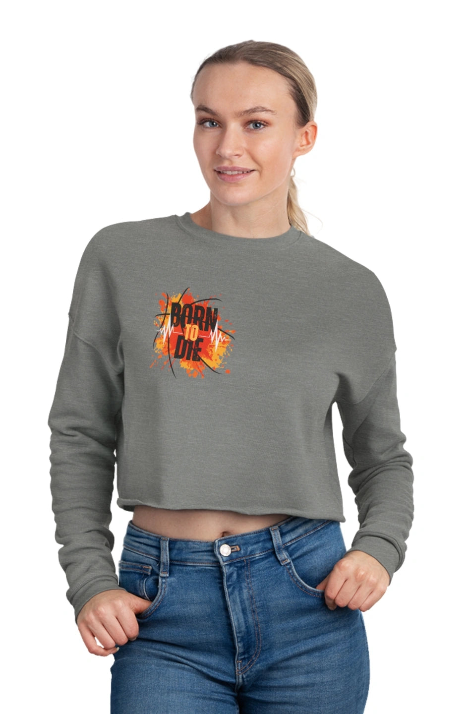 Women's Midweight Cropped Sweatshirt "Born To Die"