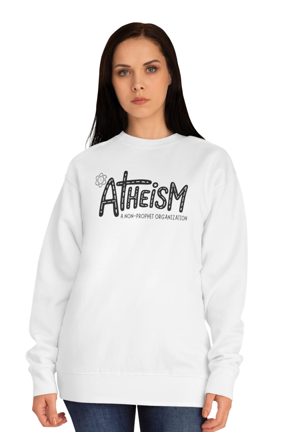 Women's Medium Heavy Sweatshirt "Atheism: A Non-Prophet Organization"