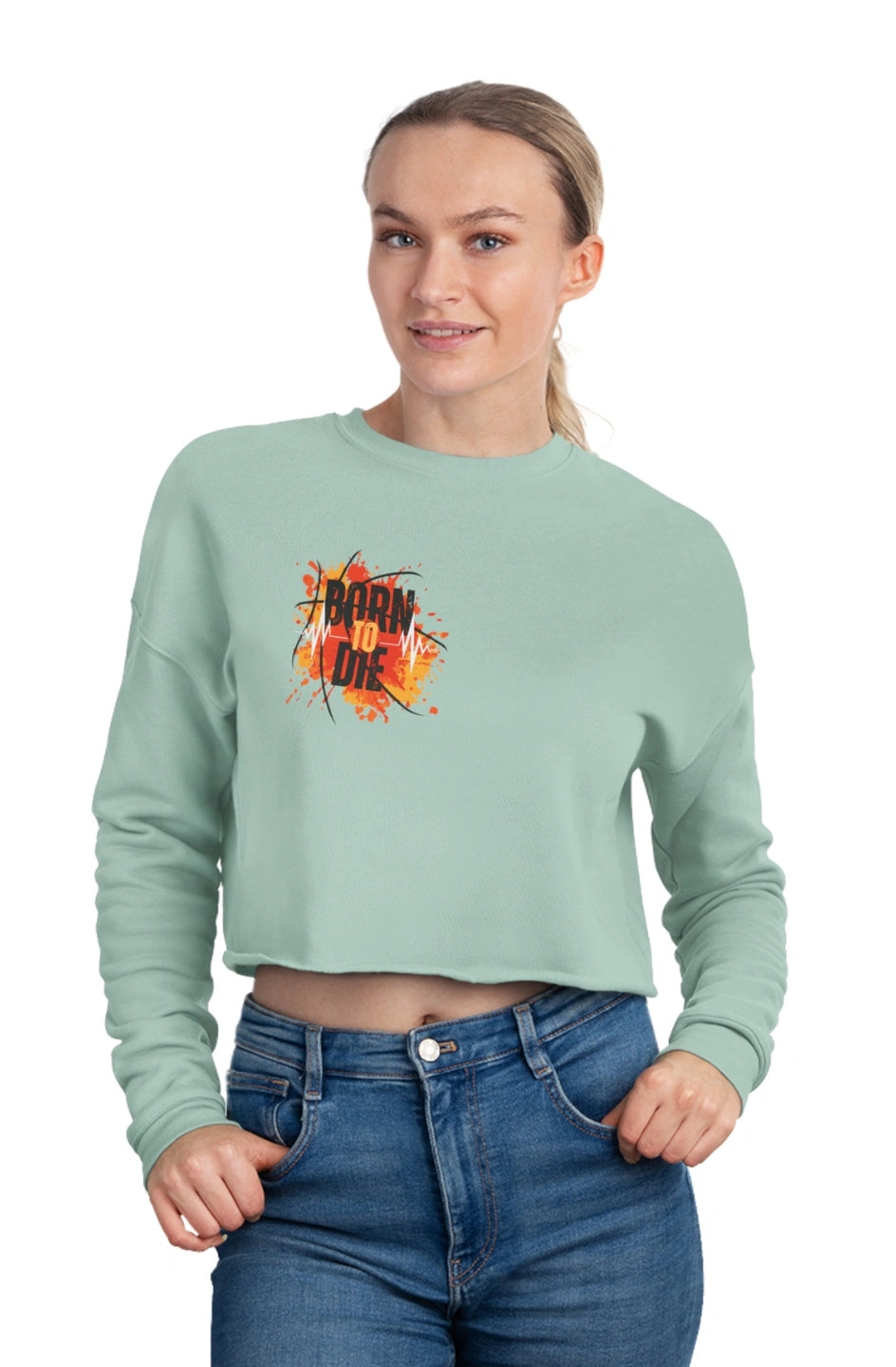 Women's Midweight Cropped Sweatshirt "Born To Die"