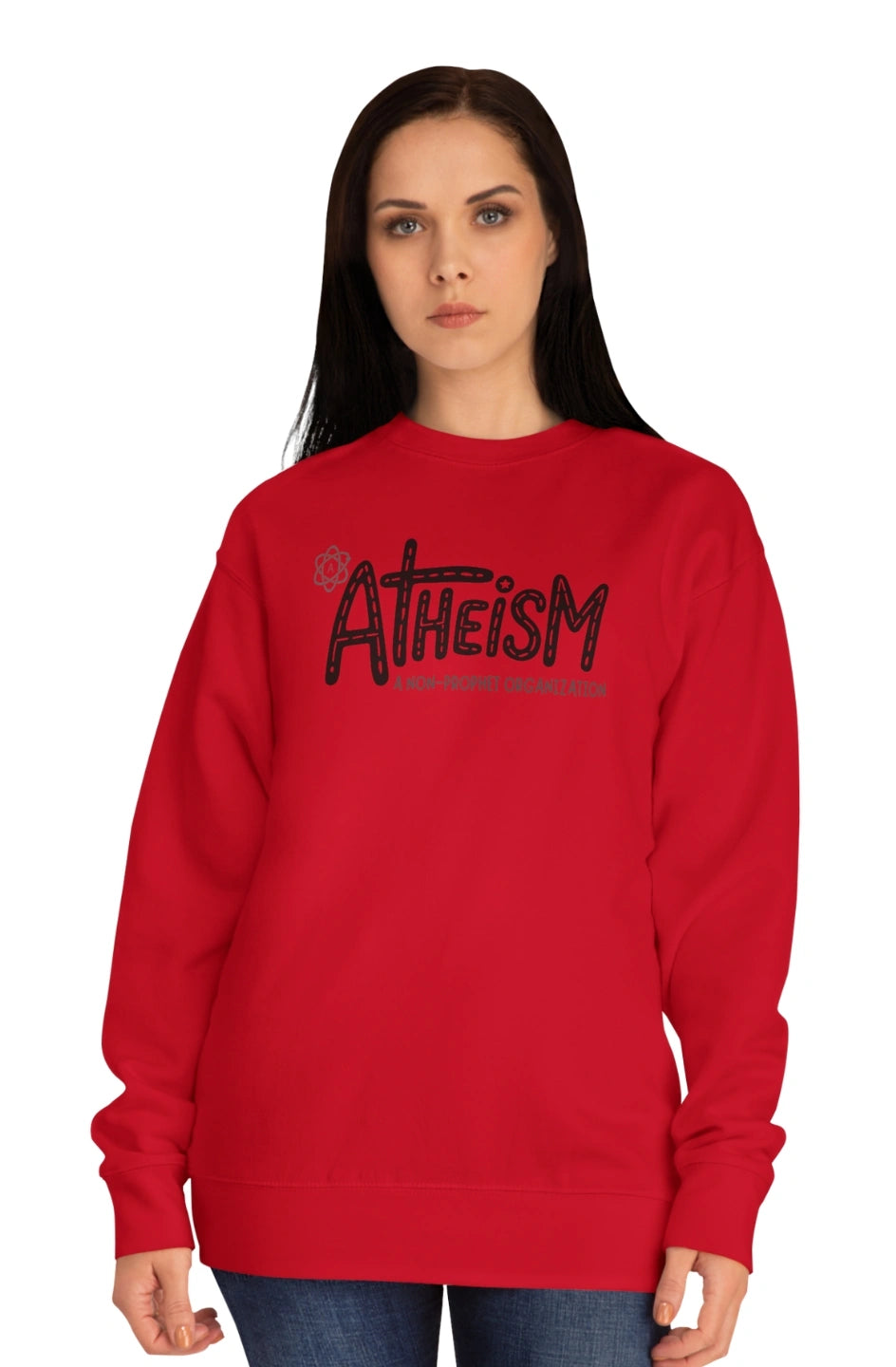 Women's Medium Heavy Sweatshirt "Atheism: A Non-Prophet Organization"
