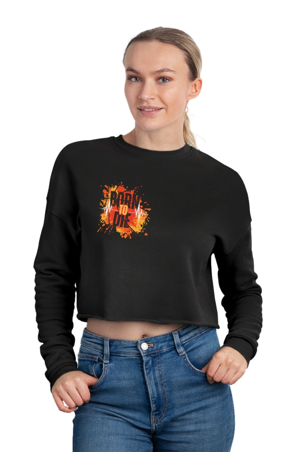 Women's Midweight Cropped Sweatshirt "Born To Die"