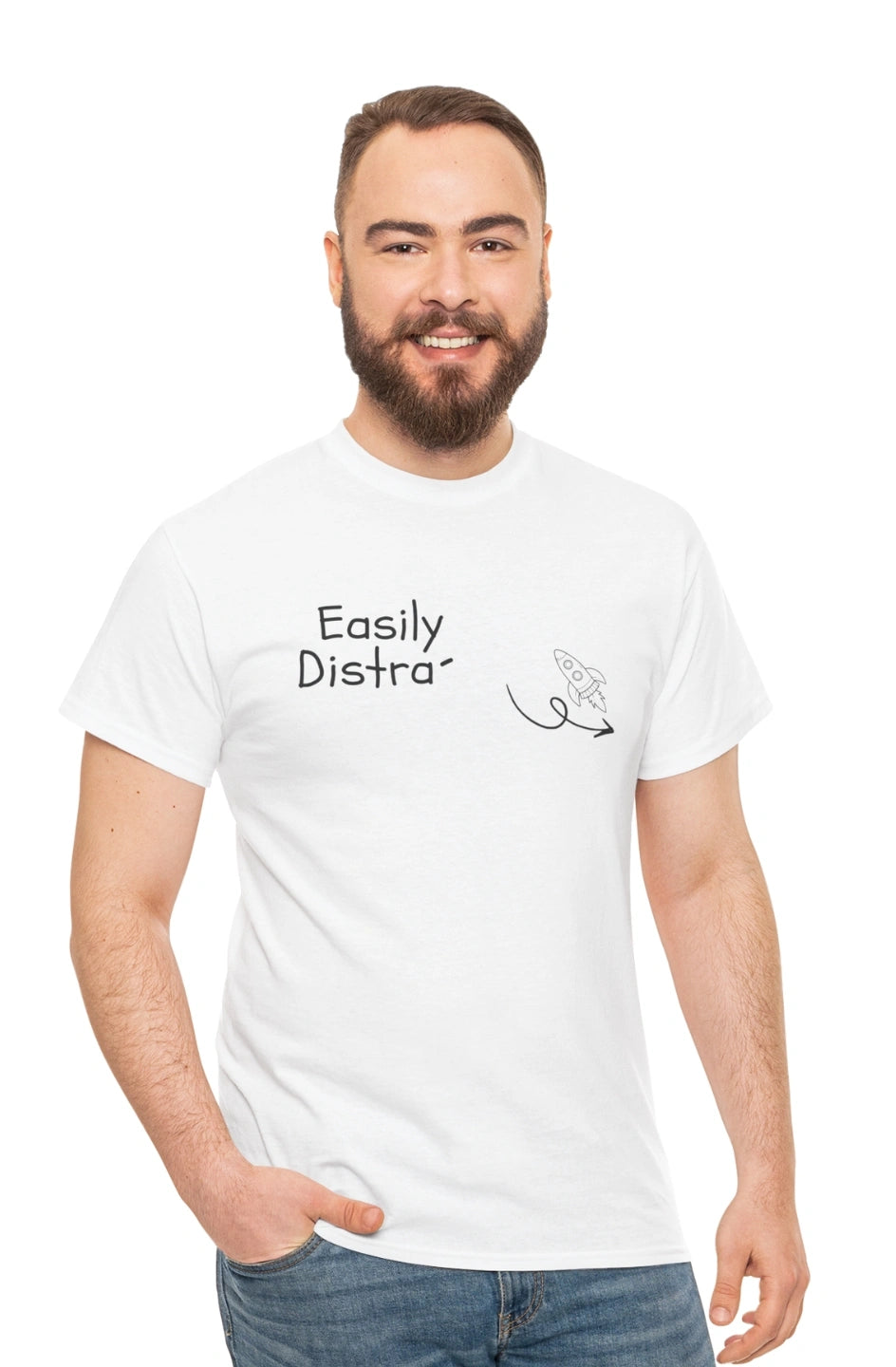 Men's Midweight T-Shirt "Easily Distracted"