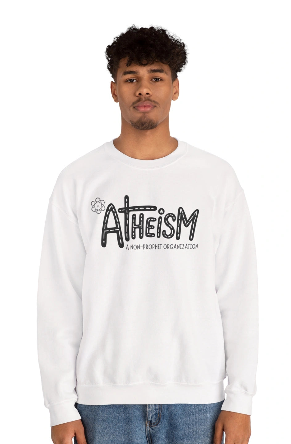 Men's Medium Heavy Sweatshirt "Atheism: A Non-Prophet Organization"