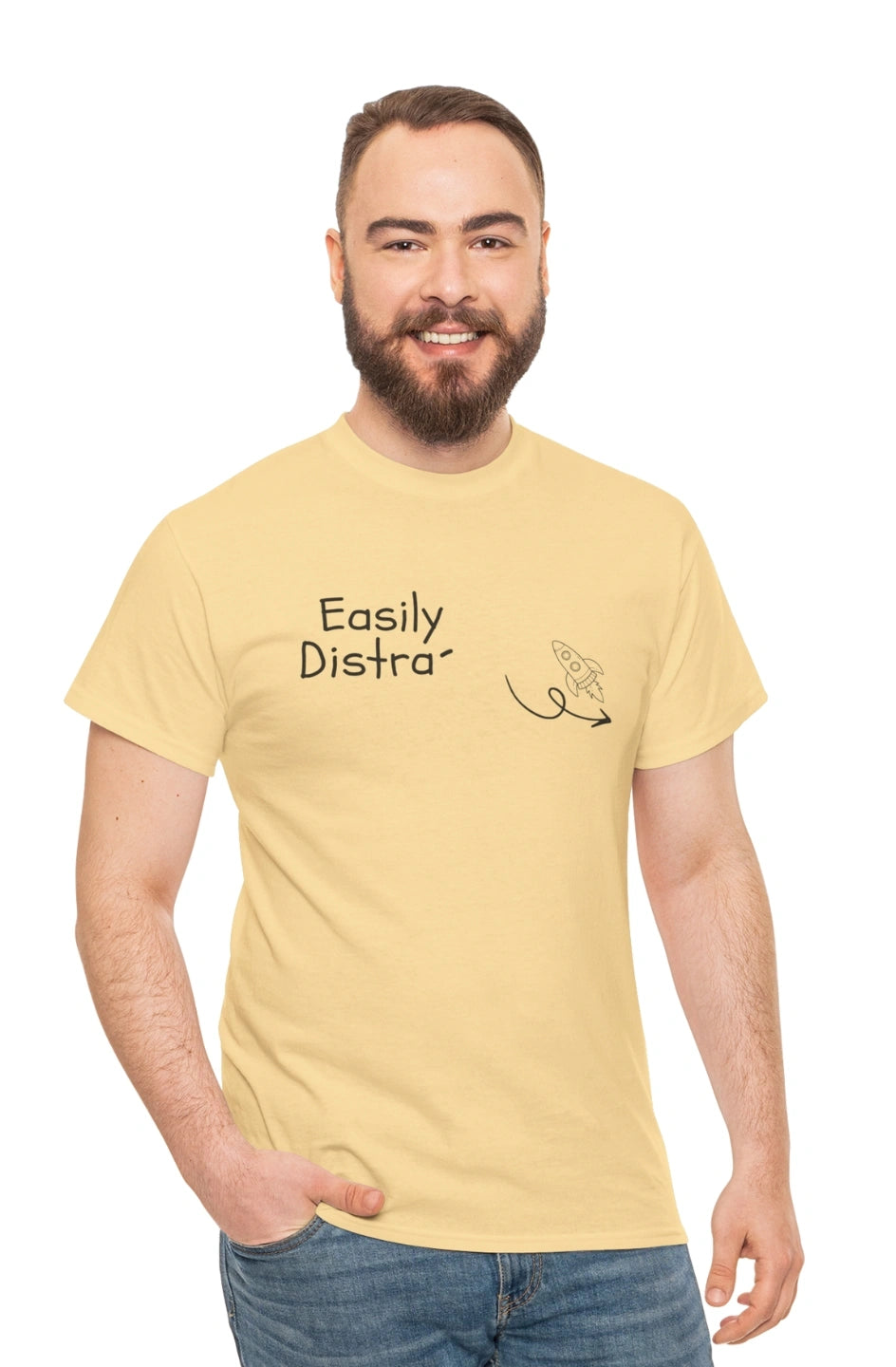 Men's Midweight T-Shirt "Easily Distracted"