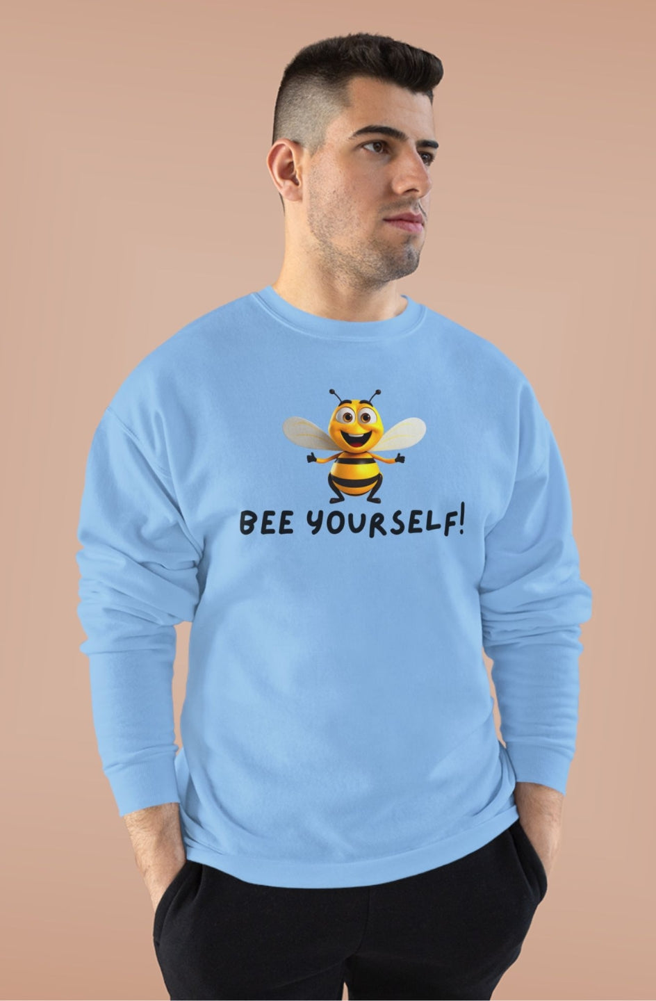 Men's Midweight Crewneck Sweatshirt "Bee Yourself" Wordplay