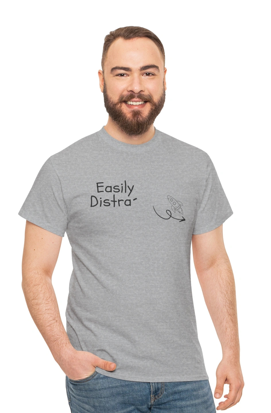 Men's Midweight T-Shirt "Easily Distracted"