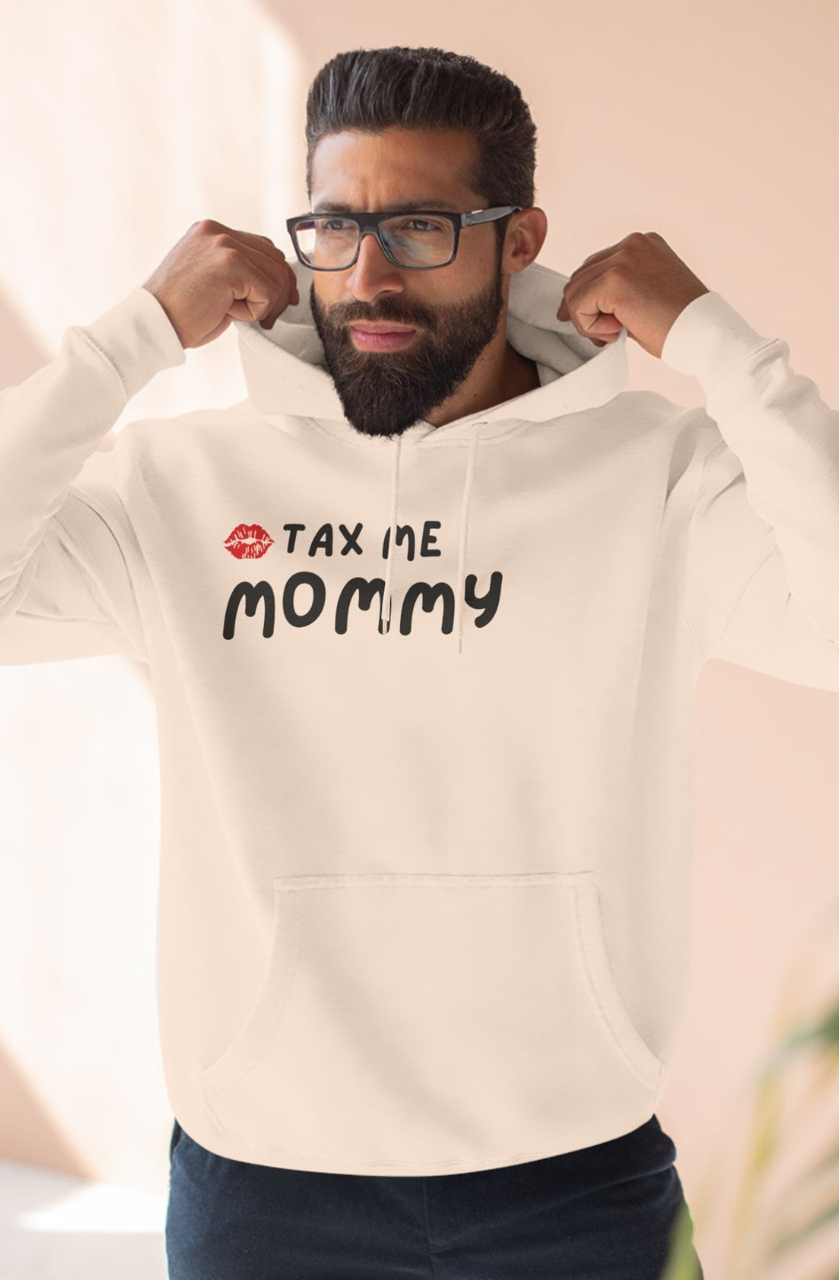 Men's Three-Panel Fleece Hoodie "Tax Me Mommy"