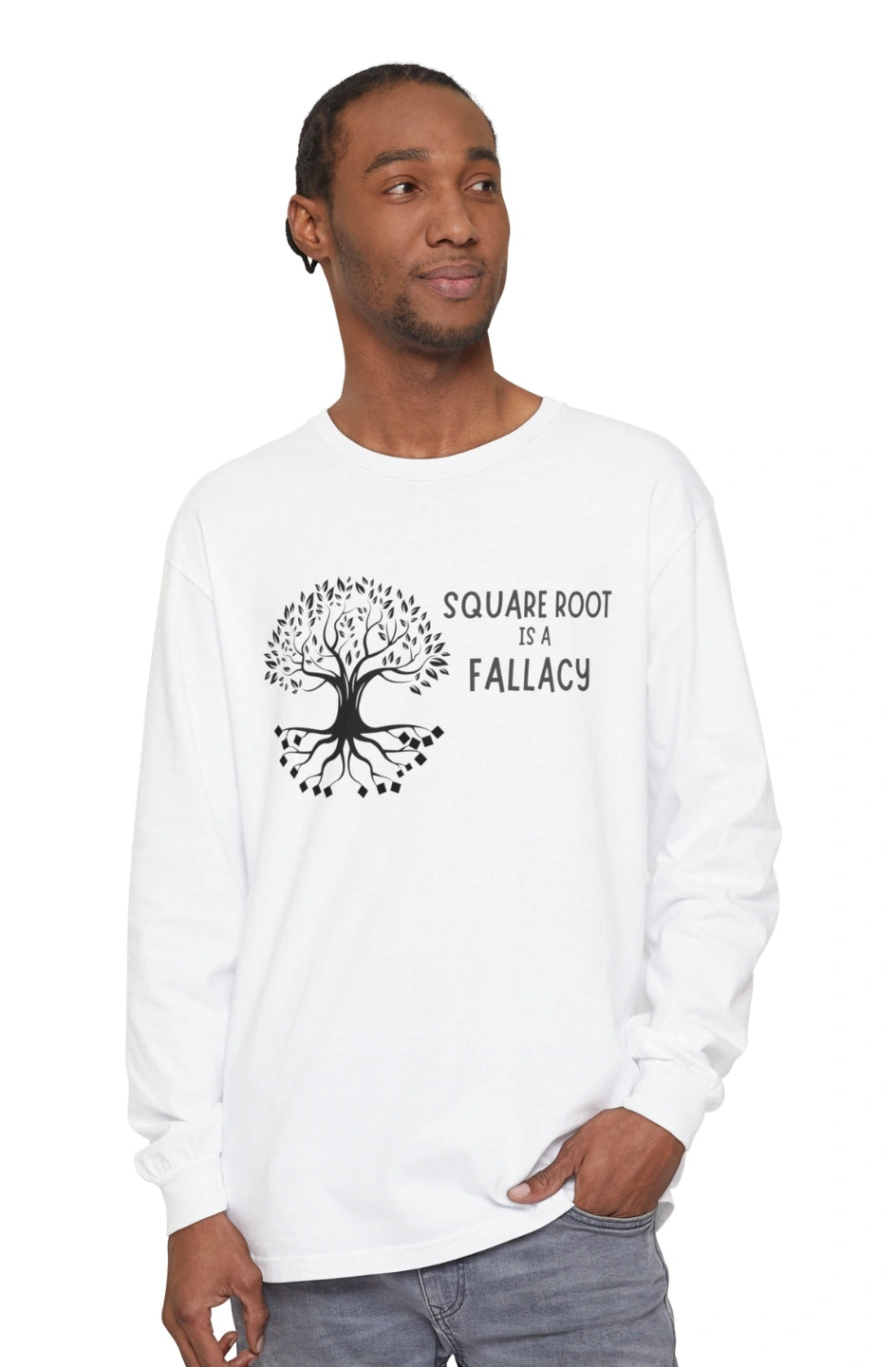 Men's Midweight Long Sleeve T-Shirt "Square Root Is a Fallacy"