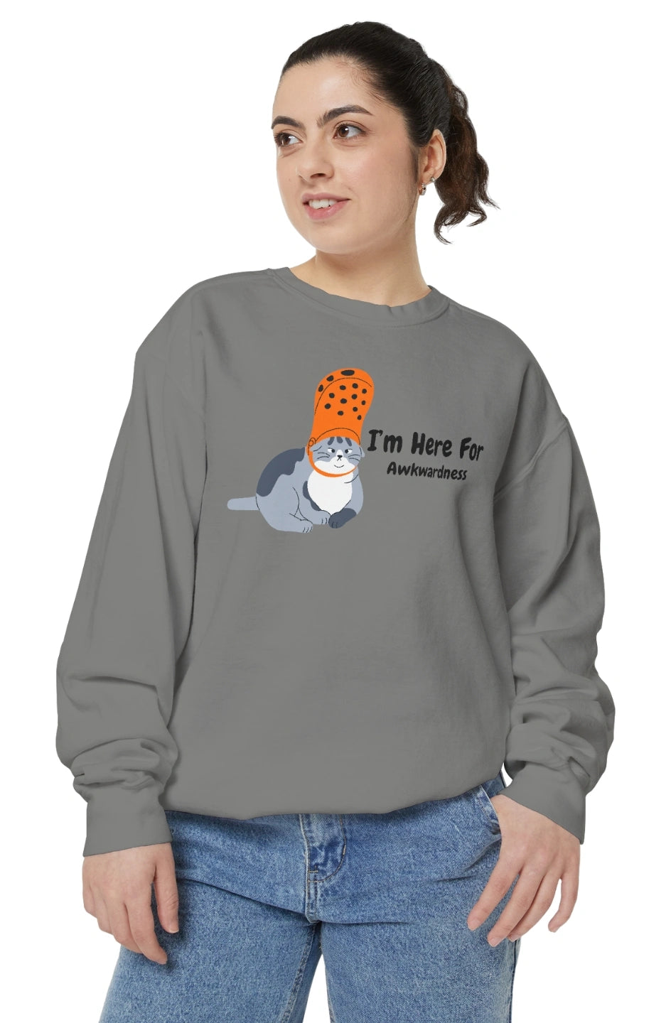Women's Medium Heavy Sweatshirt "I'm Here For Awkwardness"