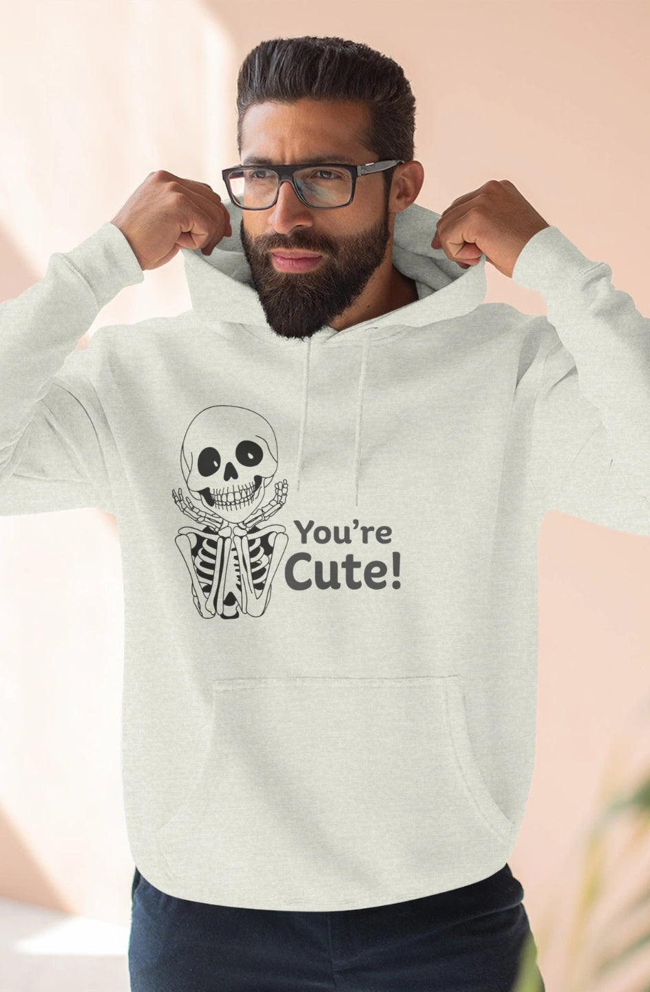 Men's Midweight Fleece Hoodie "You're Cute"