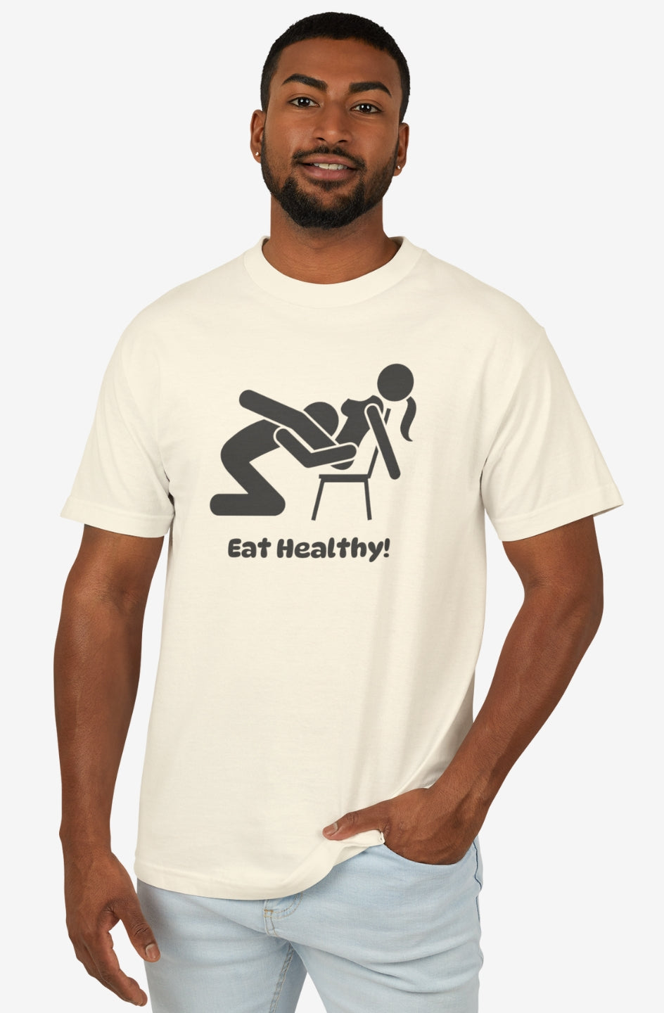 Garment Dyed Midweight Tee - Eat Healthy