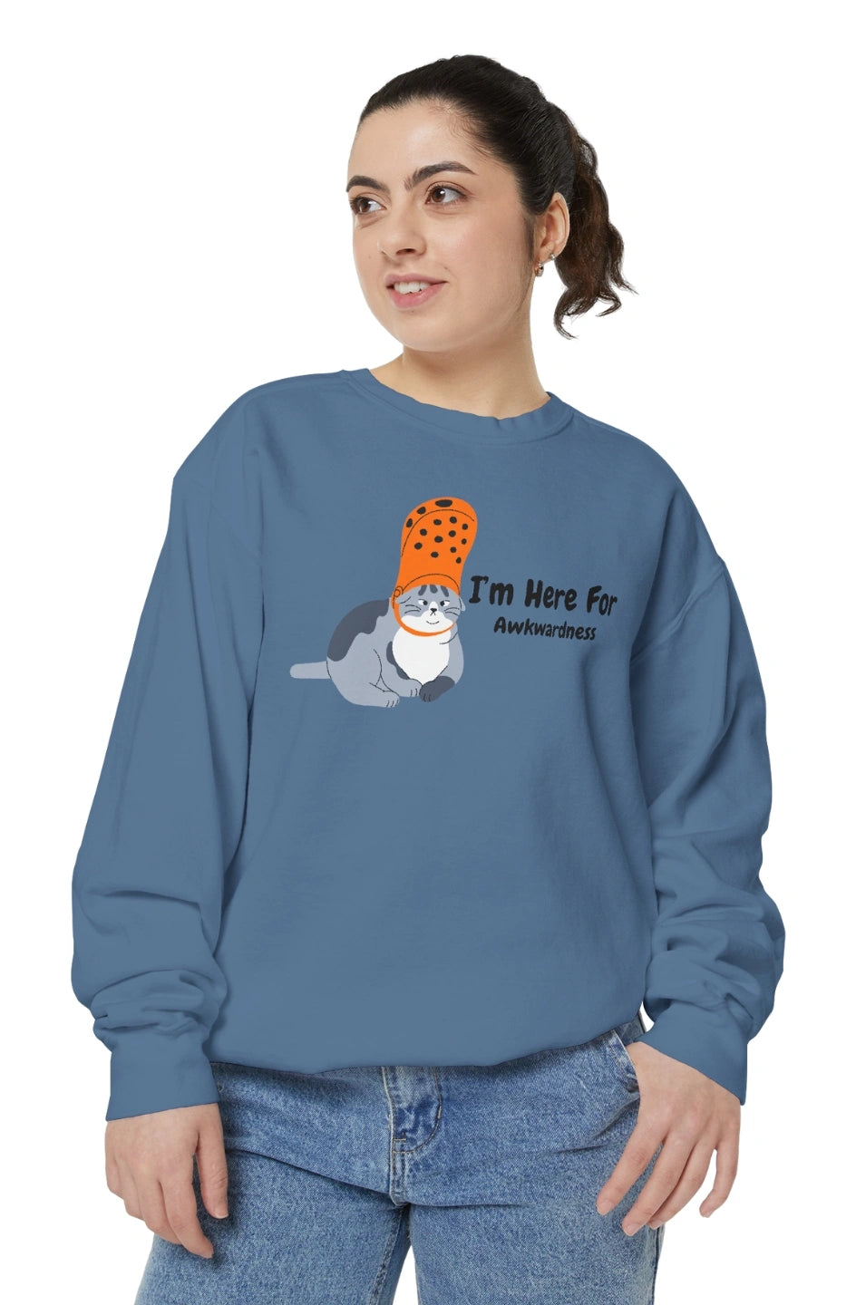 Women's Medium Heavy Sweatshirt "I'm Here For Awkwardness"