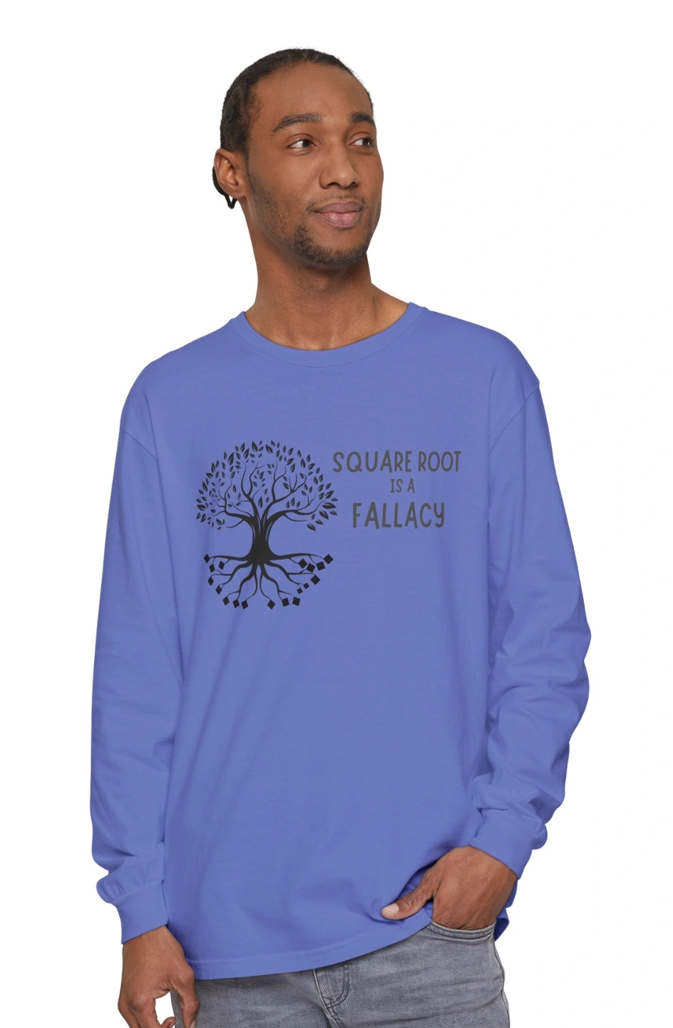 Men's Midweight Long Sleeve T-Shirt "Square Root Is a Fallacy"