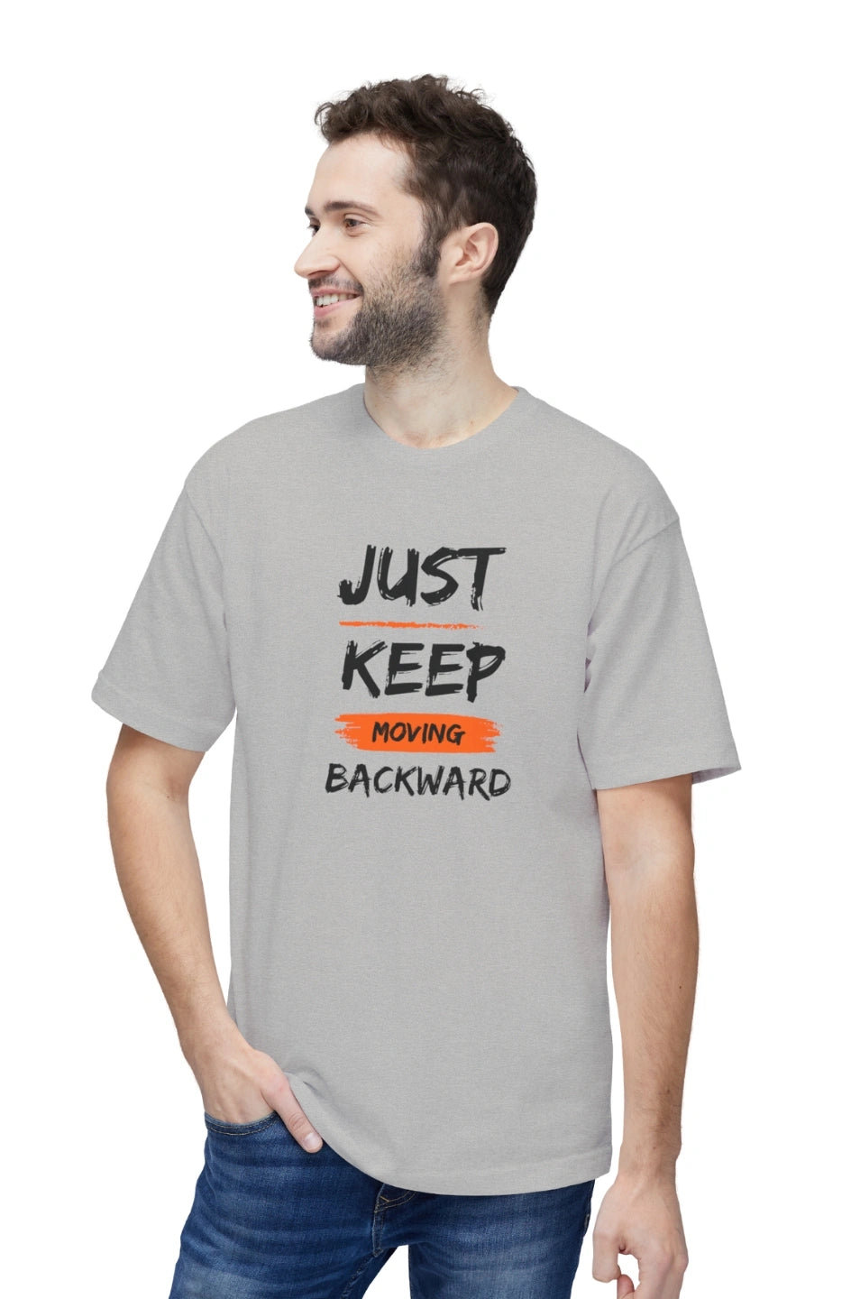 Men's Midweight T-shirt "Just Keep Moving Backward"