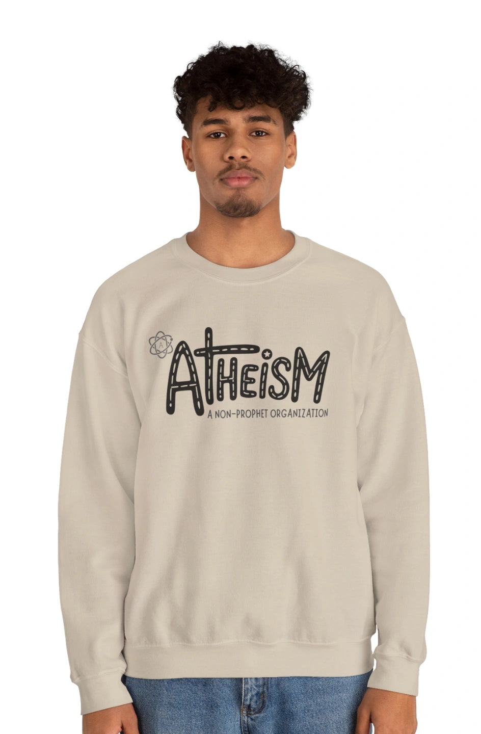 Men's Medium Heavy Sweatshirt "Atheism: A Non-Prophet Organization"