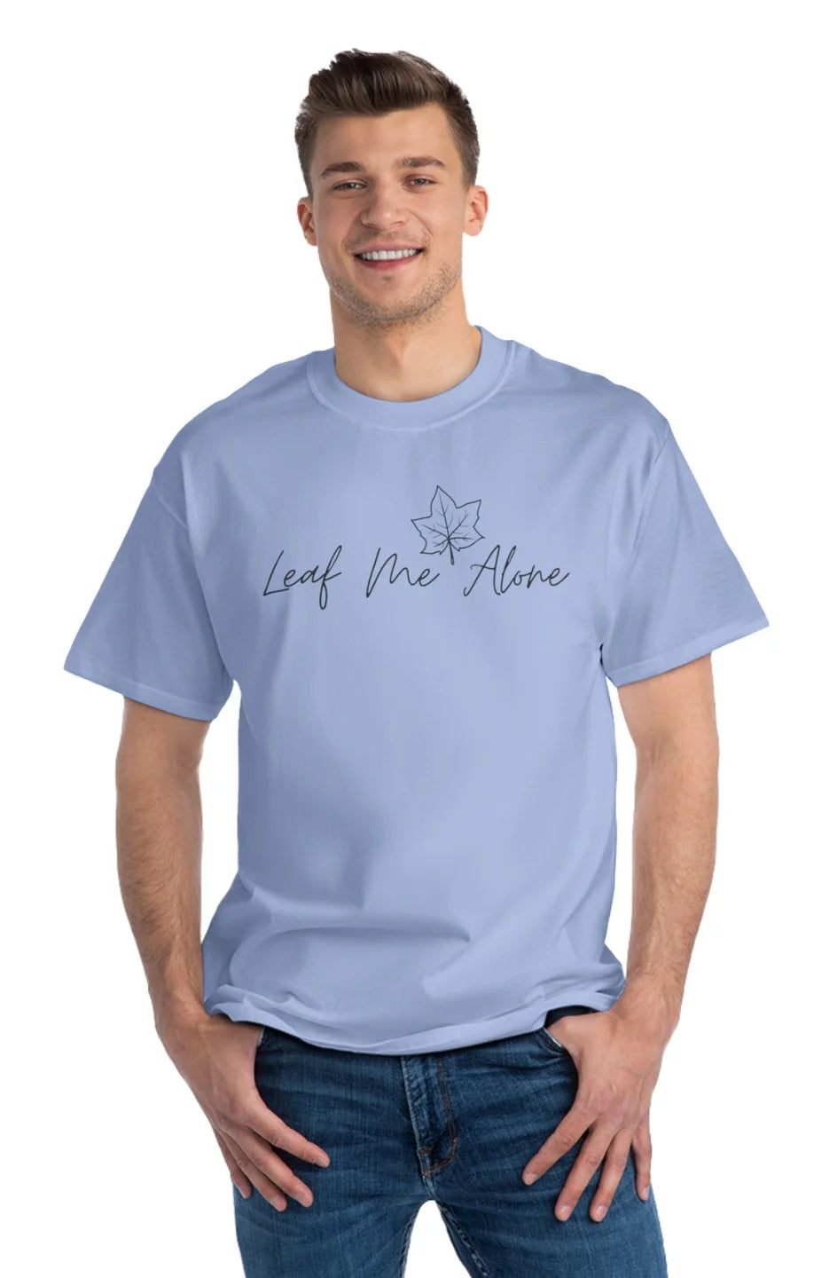 Men's Midweight Beefy T-Shirt "Leaf Me Alone"