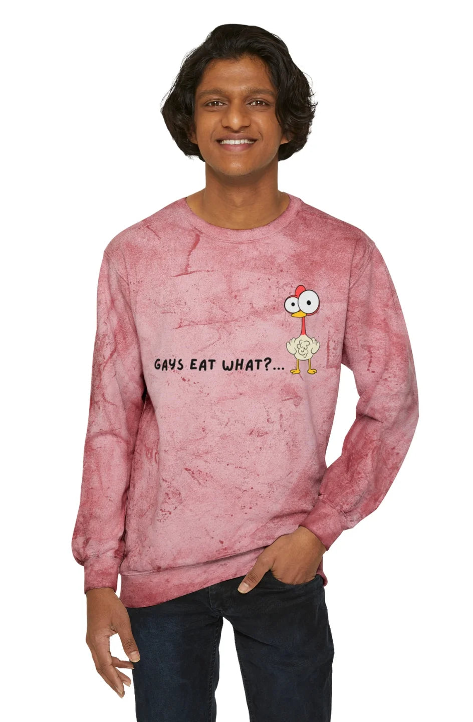 Men's Midweight Color Blast Sweatshirt "Gays Eat What?"