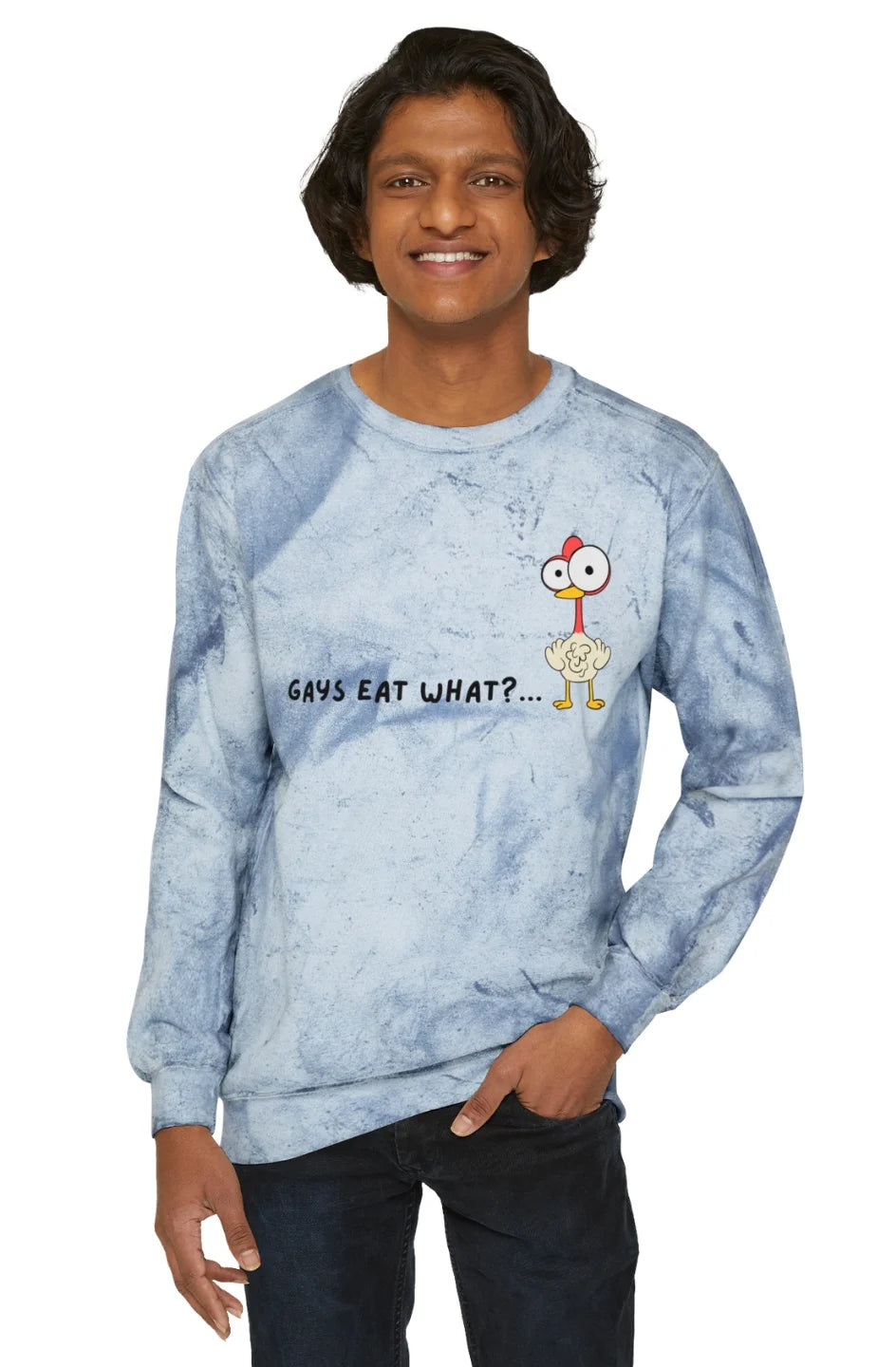 Men's Midweight Color Blast Sweatshirt "Gays Eat What?"