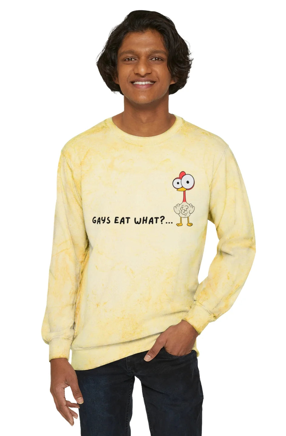 Men's Midweight Color Blast Sweatshirt "Gays Eat What?"
