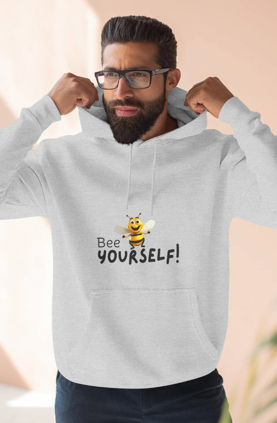 Men's Midweight Fleece Hoodie "Bee Yourself"