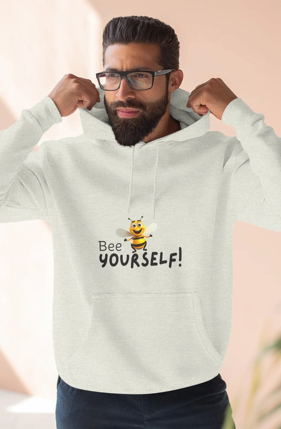 Men's Midweight Fleece Hoodie "Bee Yourself"
