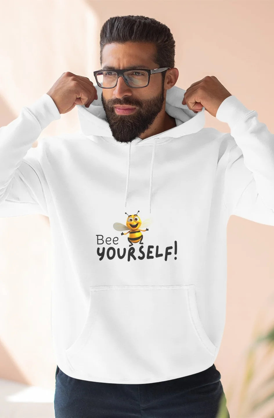 Men's Midweight Fleece Hoodie "Bee Yourself"