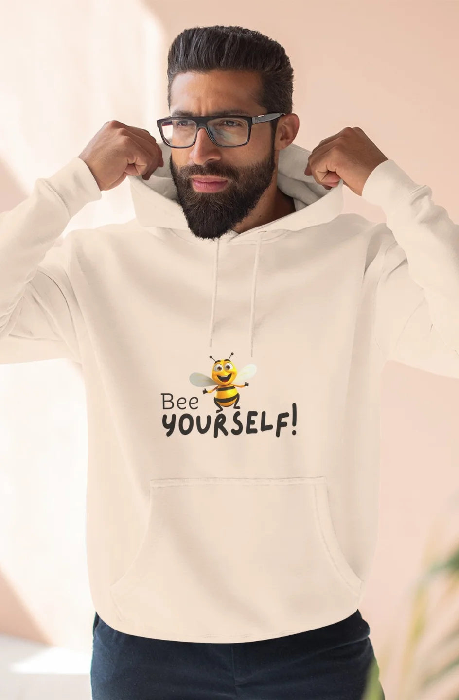 Men's Midweight Fleece Hoodie "Bee Yourself"